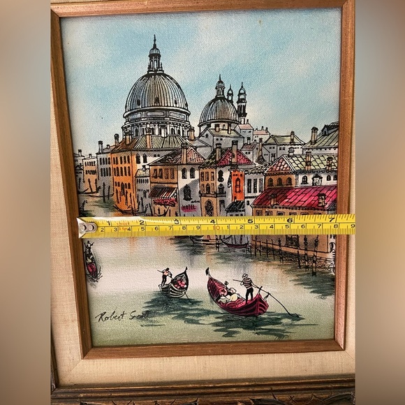 ORIGINAL Robert Scott Grand Canal Venice Italy Painting 15x16.5” Framed Vintage - Picture 9 of 10